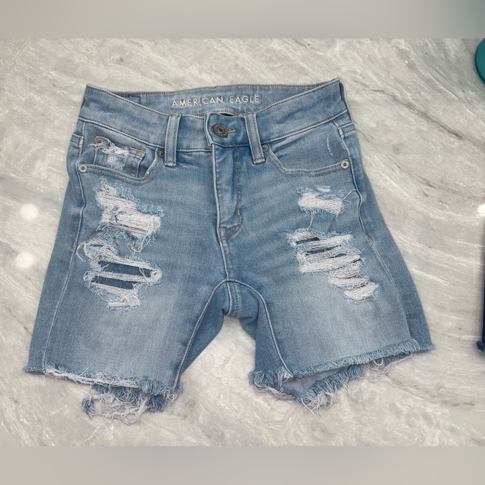 American Eagle Outfitters Light Blue Denim Jean Shorts Women